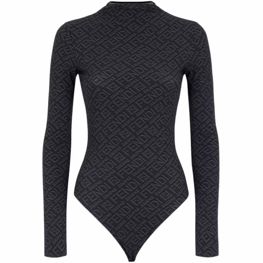 Fendi Charcoal Monogram Bodysuit